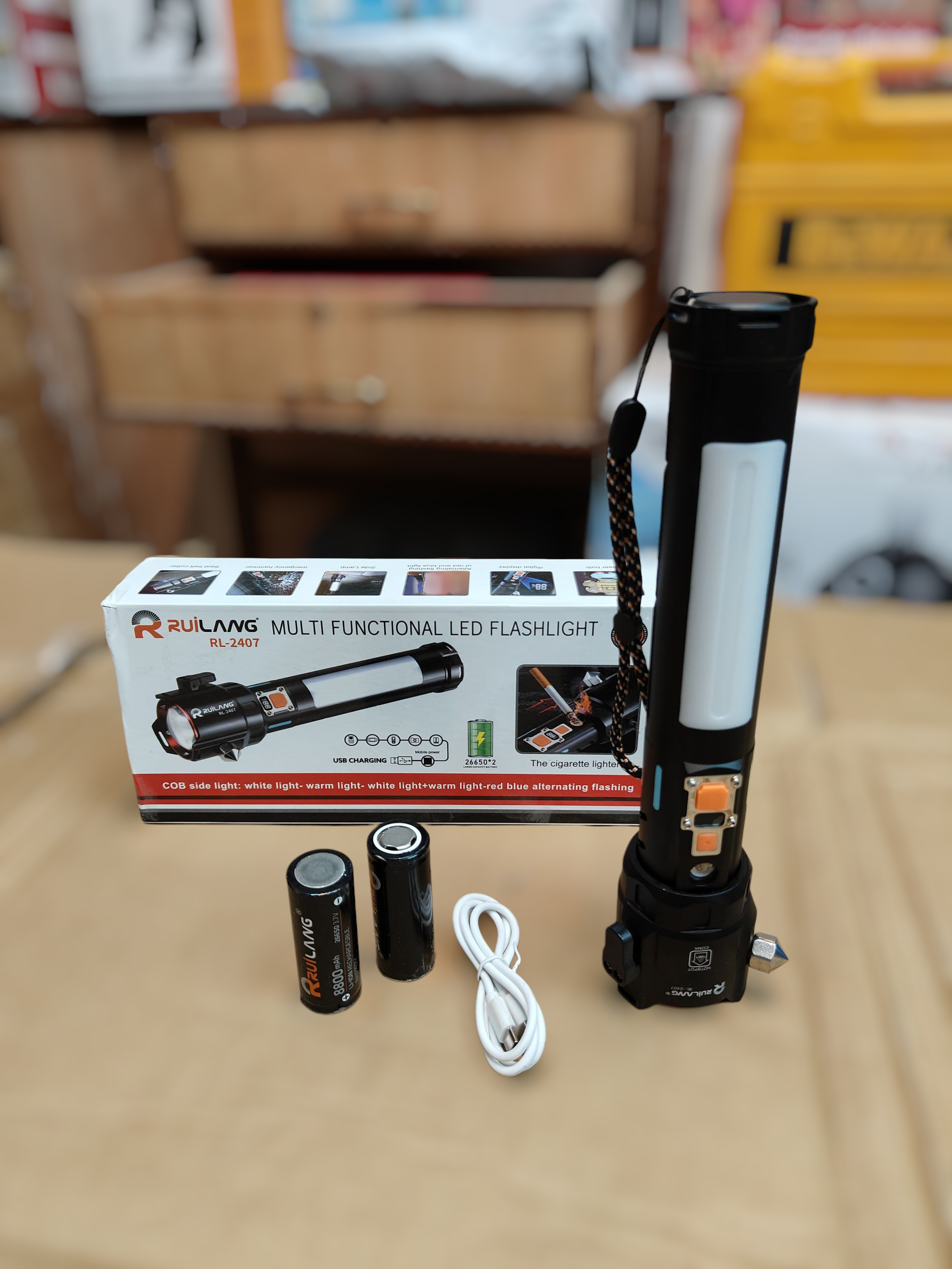 lot imported 5 in 1 Multi functional torch 2km range